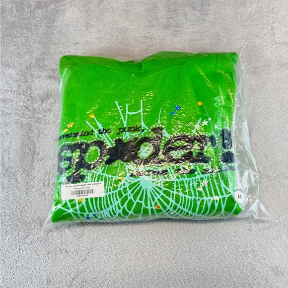 Green Sp5der Graphic Hoodie Unisex Size M - Picture 14 of 14